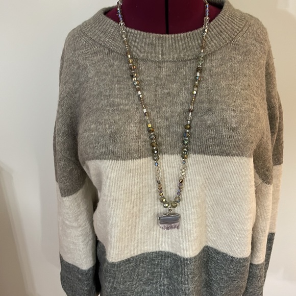 Boutique gemstone amethyst beaded one of a kind statement necklace lavender - Picture 7 of 7